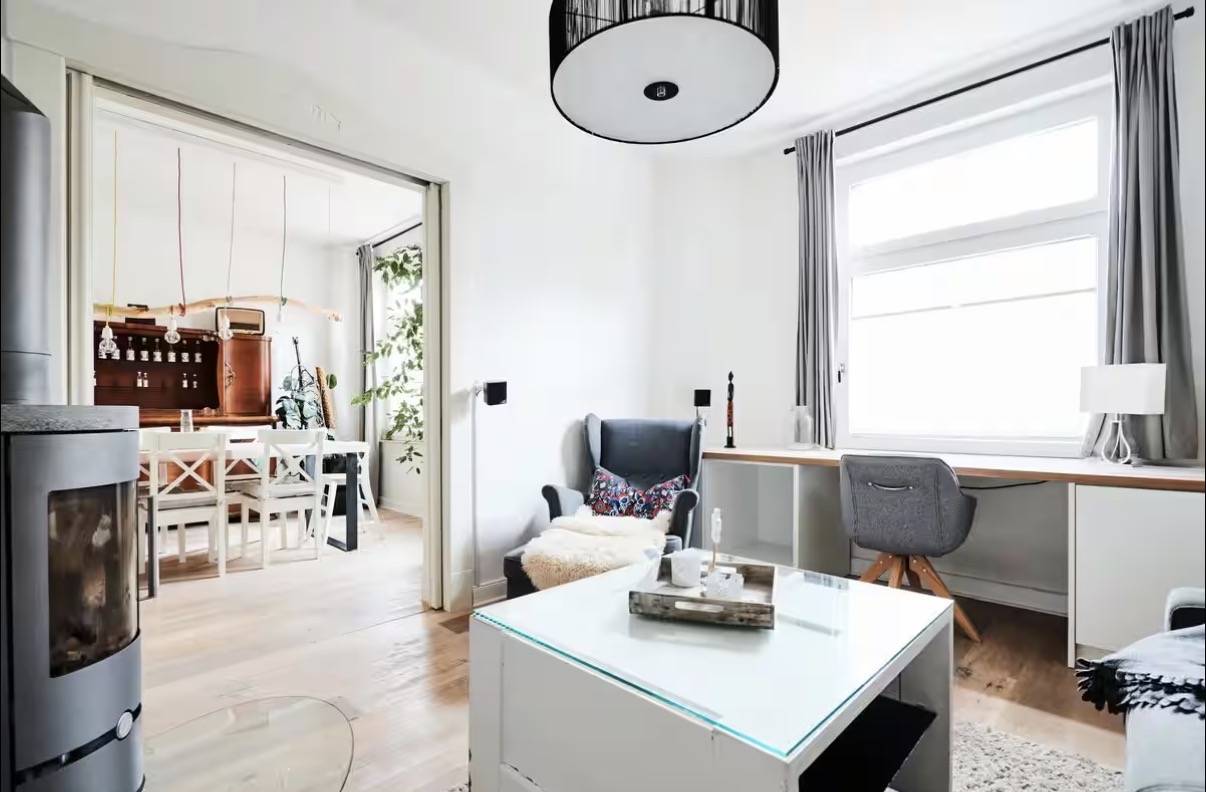 Wohnzimmer mit Kaminofen